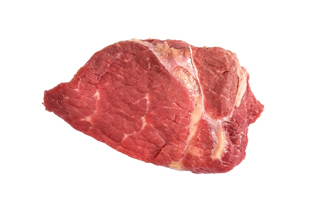 A piece of steak meat on a white background