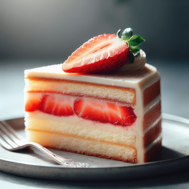 piece of strawberry cake