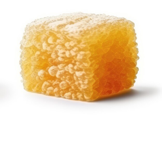 A piece of sugar that is yellow