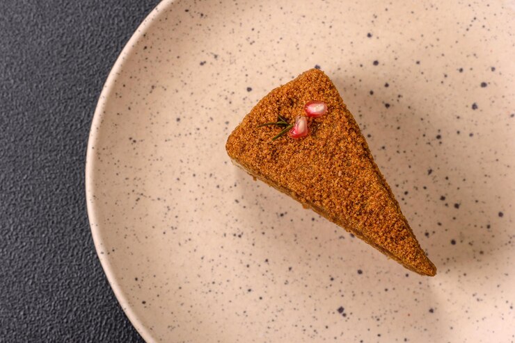फोटो piece of sweet layered honey cake