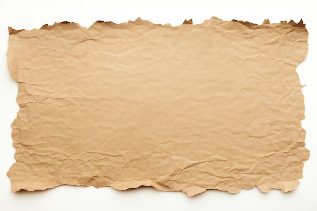 Piece of torn cardboard paper isolated on white background