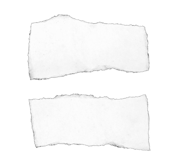 piece of white paper tear isolated on white background