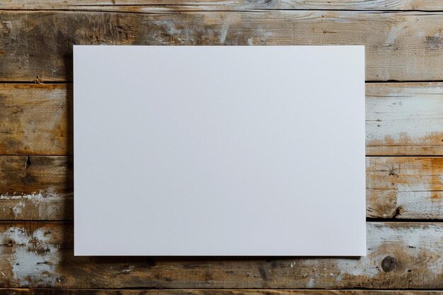 Photo a piece of white paper on a wooden surface