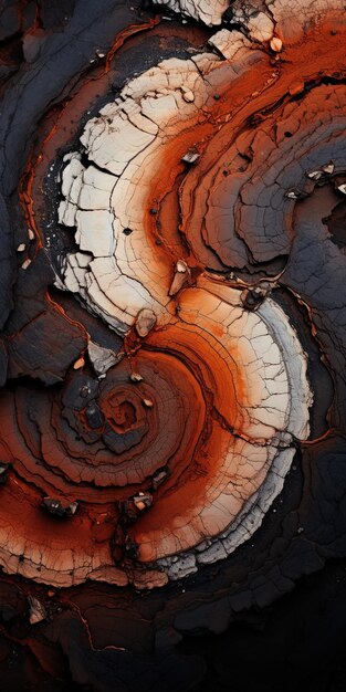 Photo a piece of wood with a pattern of brown and white lichen