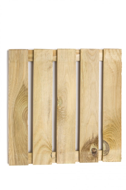 Photo piece of wooden fence isolated on a white background.