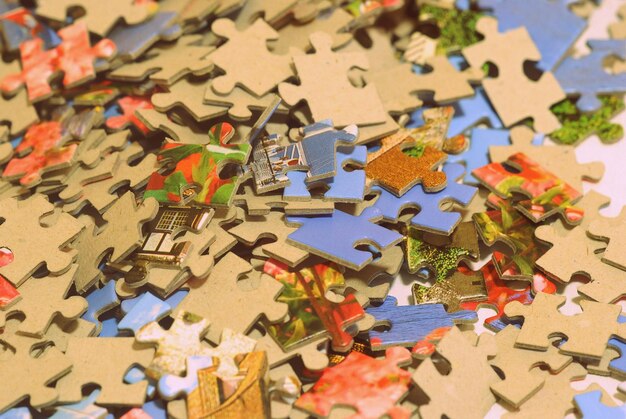 Foto pezzi del grande puzzle da assemblare