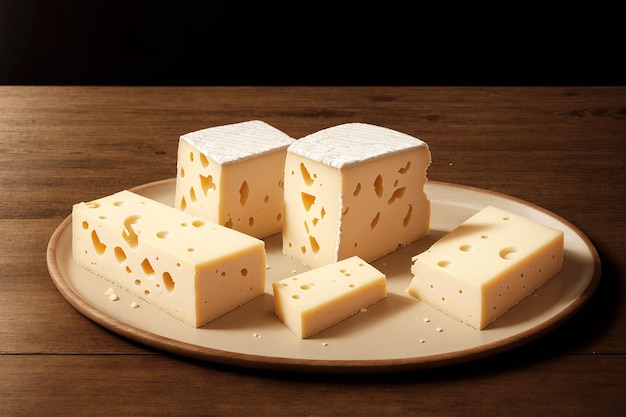 Pieces of delicious cheese