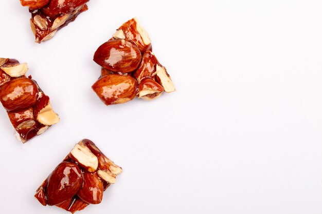 Pieces of delicious glazed nuts