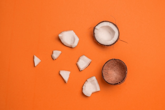 Photo pieces of fresh coconut