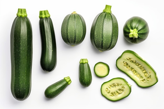 Pieces fresh zucchini plant Raw food Generate Ai