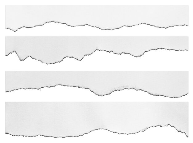 Фото Куски рваной бумаги на белом фоне с копией пространства для текста
