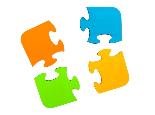 Pieces of puzzle concept teamwork partnership integration