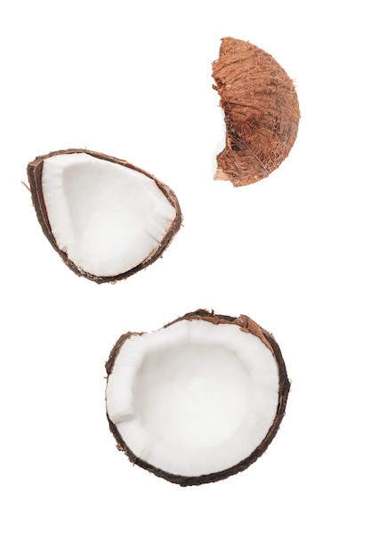 Pieces of ripe coconut isolated