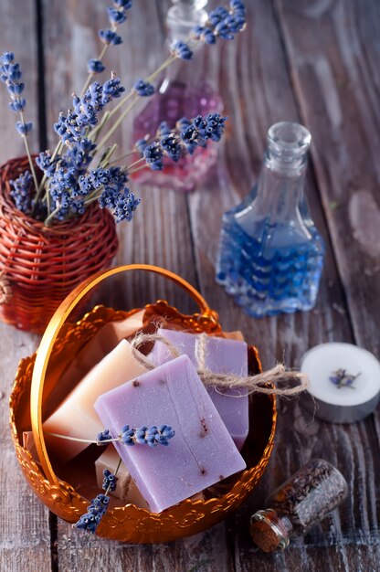 Pieces of soap in a bowl