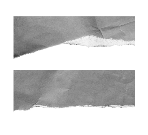 pieces of torn paper on whitebackground with copy space for text