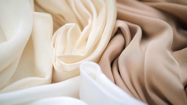 Photo pieces of white and beige textile