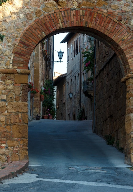 Pienza straat Toscane Italië