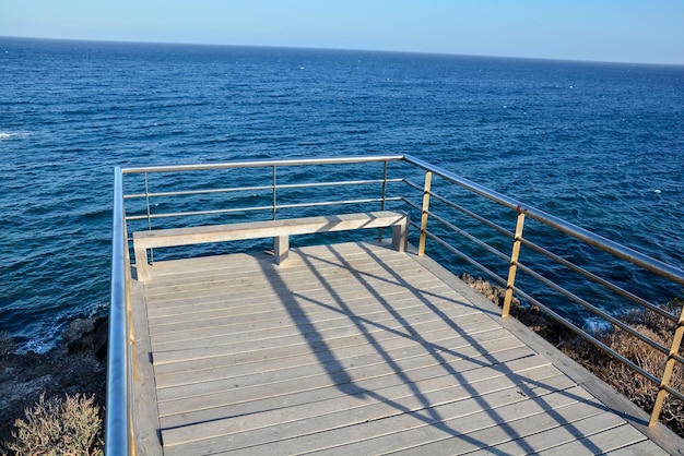 Pier over Atlantic Ocean in Tenerife Canary Islands Spain