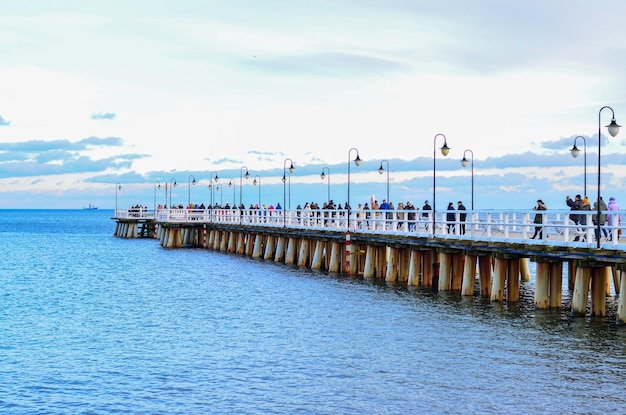 Foto molo nel mar baltico orlowo gdynia polonia