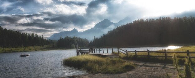 Pier on lake