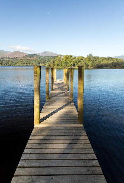 Pier op Derwent Water in Lake District