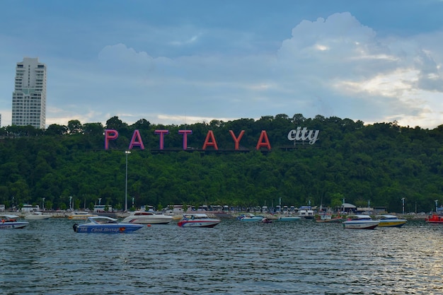 The pier in Pattaya has many passenger boats and speed boats mooredxAIt is a tourist attraction in Pattaya recorded on April 20 2022 at the port of Pattaya Thailand