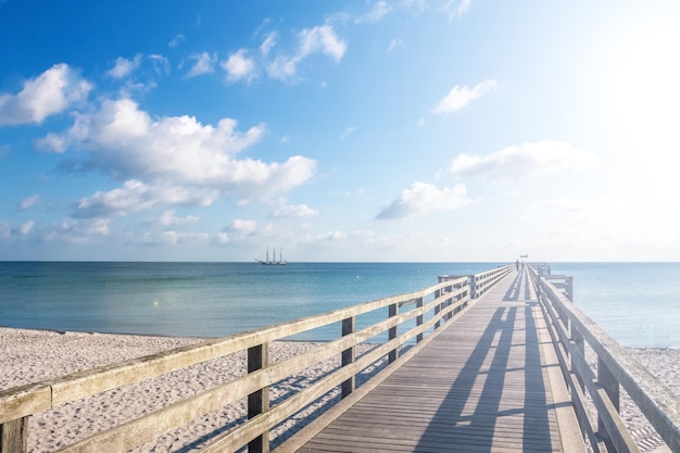 Pier over sea against sky