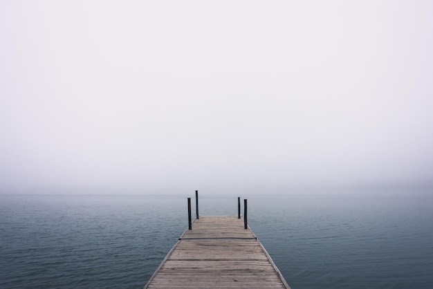 Pier over sea against sky