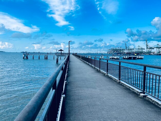 Pier over sea against sky