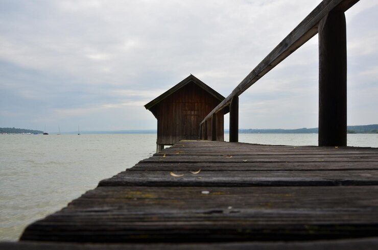 Photo pier over sea against sky