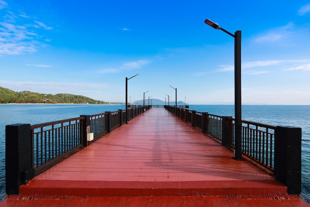 Pier over sea against sky