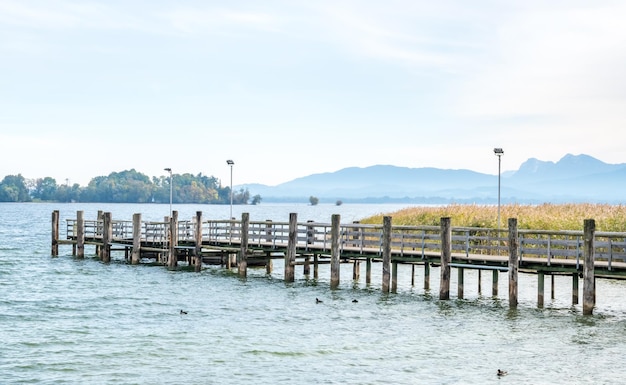 Photo pier for ship to herrenchiemsee palace