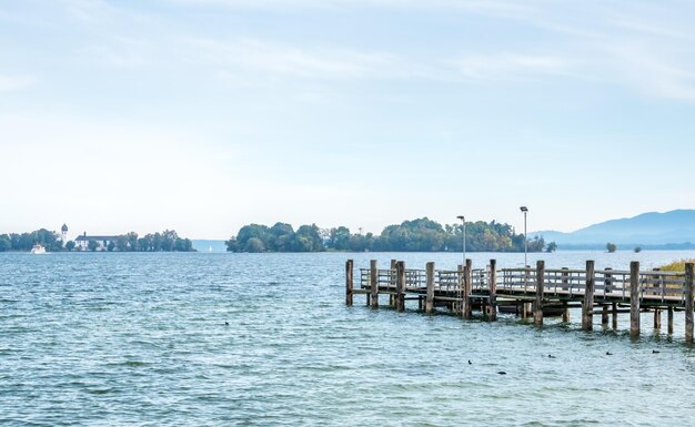 Photo pier for ship to herrenchiemsee palace