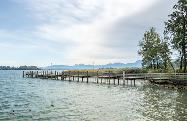 Photo pier for ship to herrenchiemsee palace