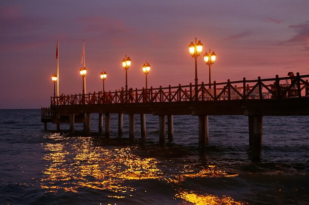 Pier at sunset Sunset on the Mediterranean Sea