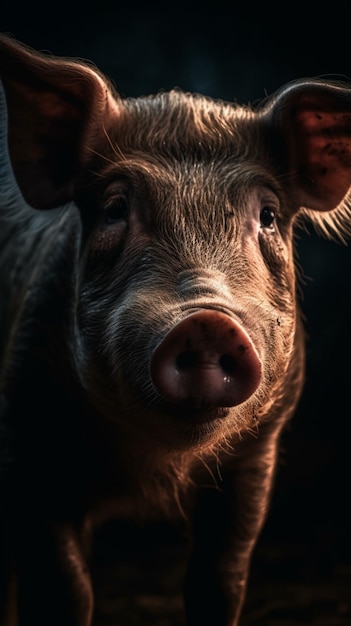 A pig in the dark