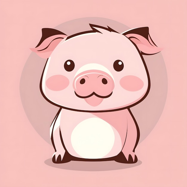 Photo pig illustration ai generative