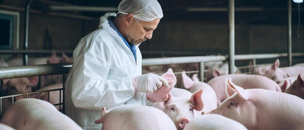 Photo a pig is being sold at a pig farm