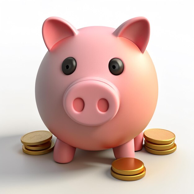 Pig piggy bank money 3D