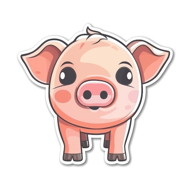 Cute Cartoon Kawaii Piglets, Piggy Standing In Profile On White Background,  Vector Seamless Pattern Royalty Free SVG, Cliparts, Vectors, and Stock  Illustration. Image 109073812.