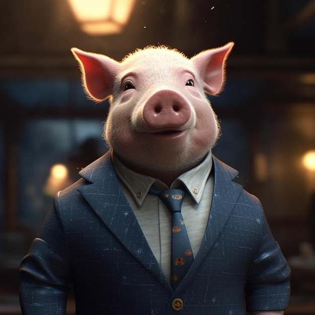 pig in a suit generative AI