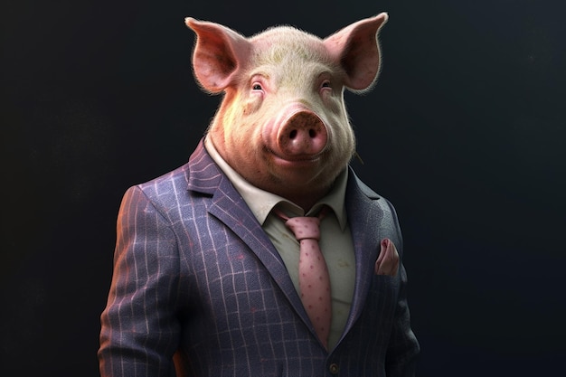 pig in a suit generative AI