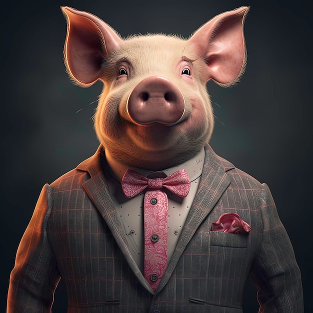 Photo pig in suit
