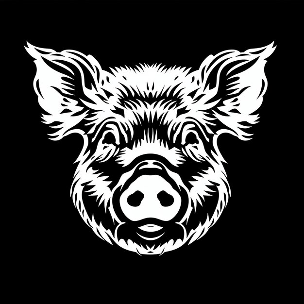 Photo pig vector style