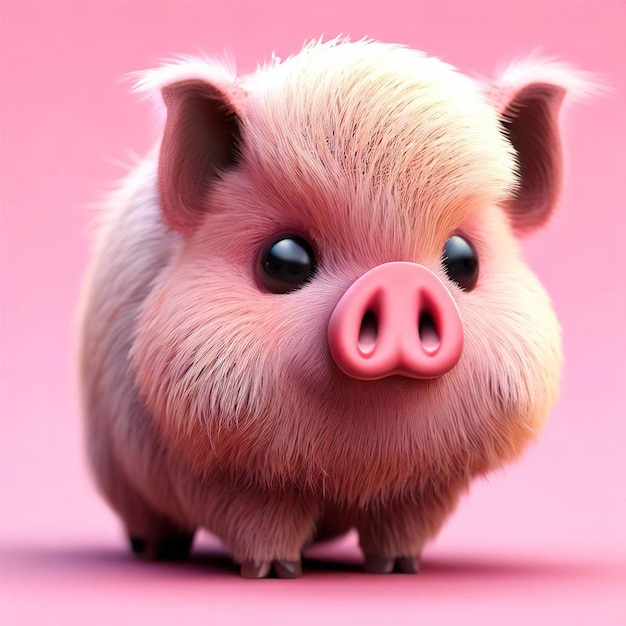 A pig with a pink background and the word pig on it