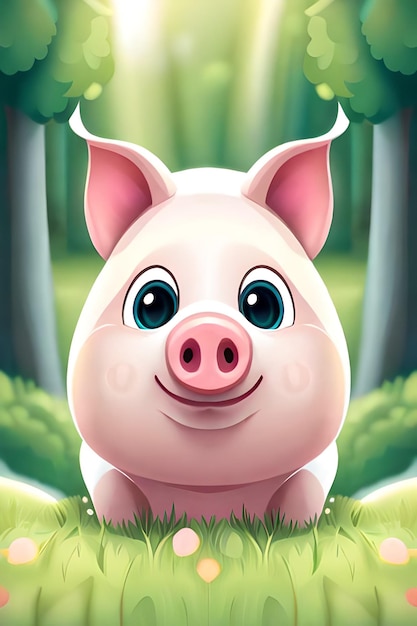 A pig in the woods