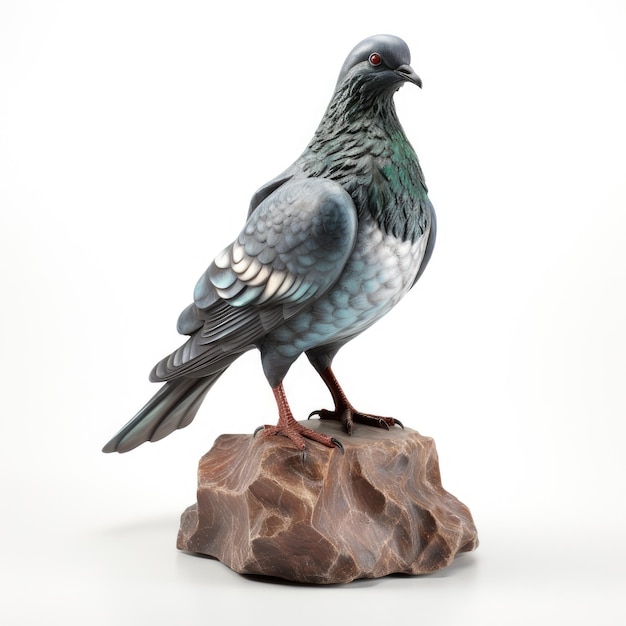 Фото 3d-моделирование скульптуры голубиной птицы