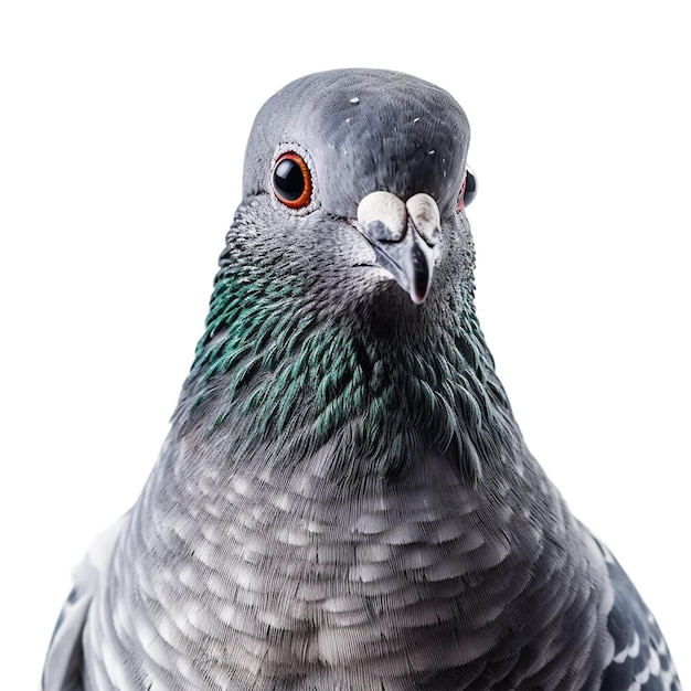 pigeon face shot isolated on transparent background cutout generative ai