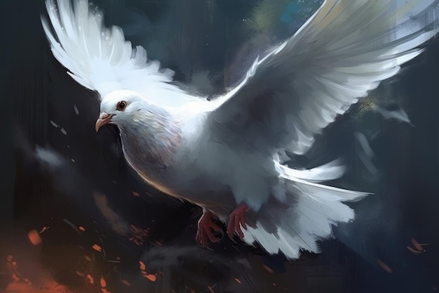 Pigeon flying Generate Ai