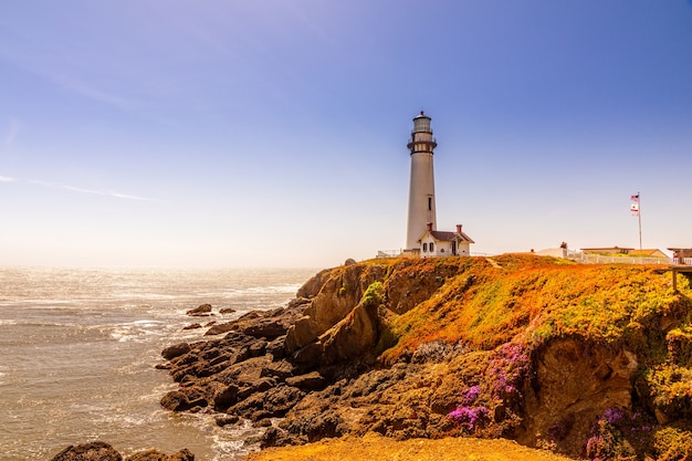 The Pigeon Point Lighthouse on the coast of California